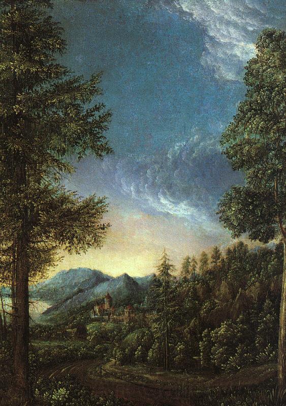 Albrecht Altdorfer View of the Danube Valley near Regensburg Norge oil painting art